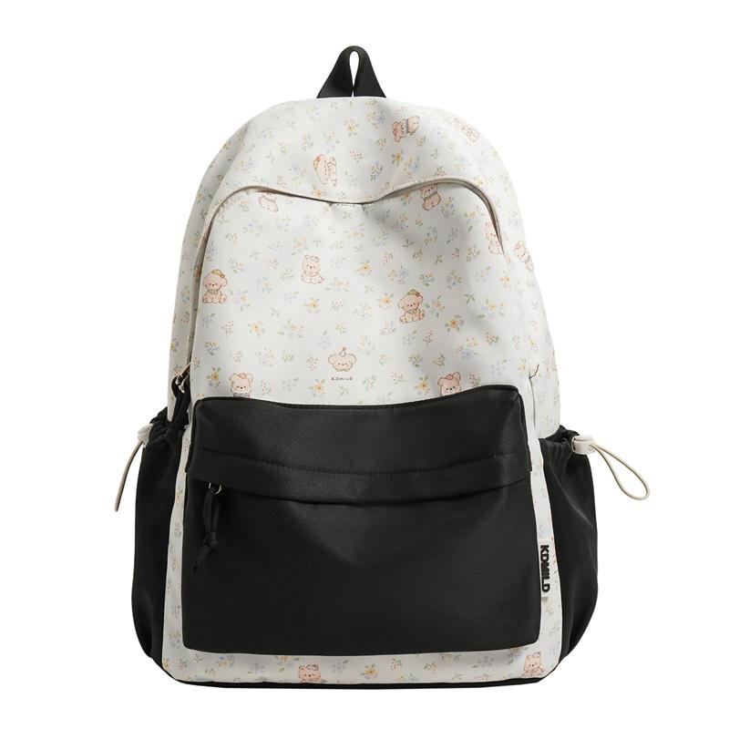 Floral Patchwork Student Schoolbag Women s Large Capacity Backpack Small чёрный