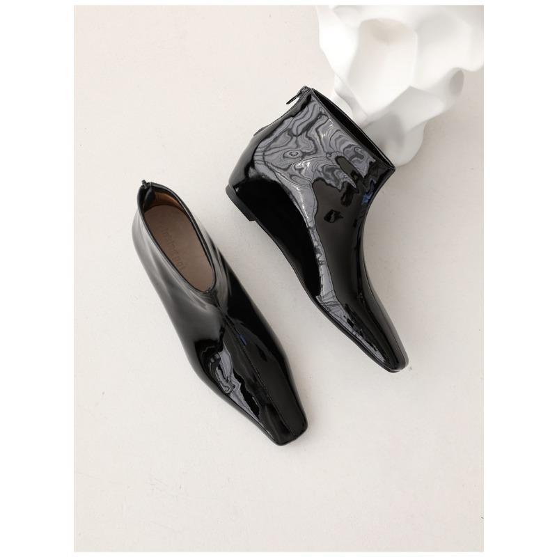 

Летние новые ретро минималистичные ботильоны на танкетке с квадратным носком на молнии, с внутренней платформой, увеличивающие рост, женские ботильоны в стиле old money 35