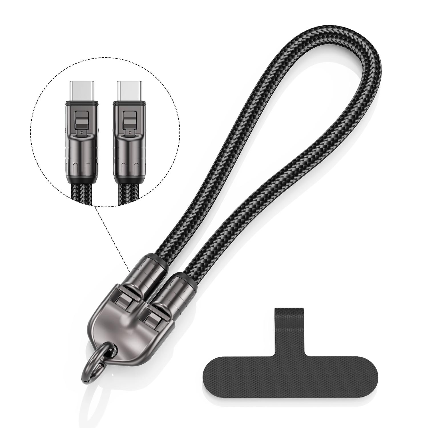 

Кабель USB C 30 см 240 Вт плетеный алюминиевый шнурок для телефона кабель Type C к Type C быстрая зарядка USB-кабель