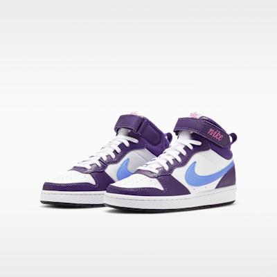 Nike Court Borough Mid 2 White Eggplant Royal Pulse (GS)