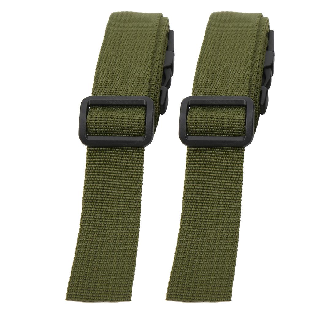 2Pcs Adjustable Straps 150x2.5cm Travel Luggage Fixing Strapping Belts with BucklesGreen