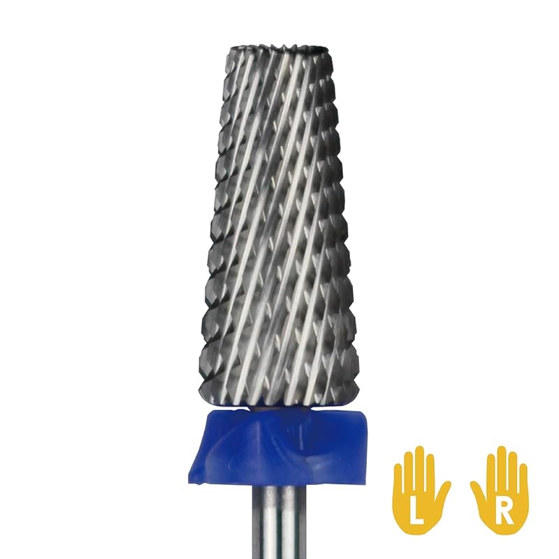 C & I 5 in 1 Multi-function Tapered Shape Nail Drill, Cross Teeth Edition, Professional Drill Bit for Nail Manicure Machine (Double Fine - XXF)