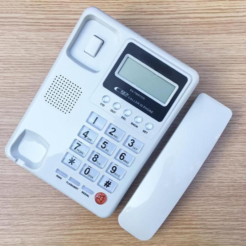 KX-8001 Englisches Telefon mit Anruferanzeige für Home Office, Batteriefrei, Große Tasten, Einfaches Festnetztelefon