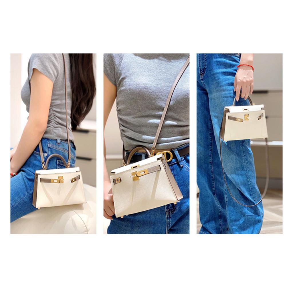 Haute Couture Palm Pattern KL Bag 25cm Second Generation Contrasting Color Half-hand Leather Shoulder Crossbody Bag Women's Mini