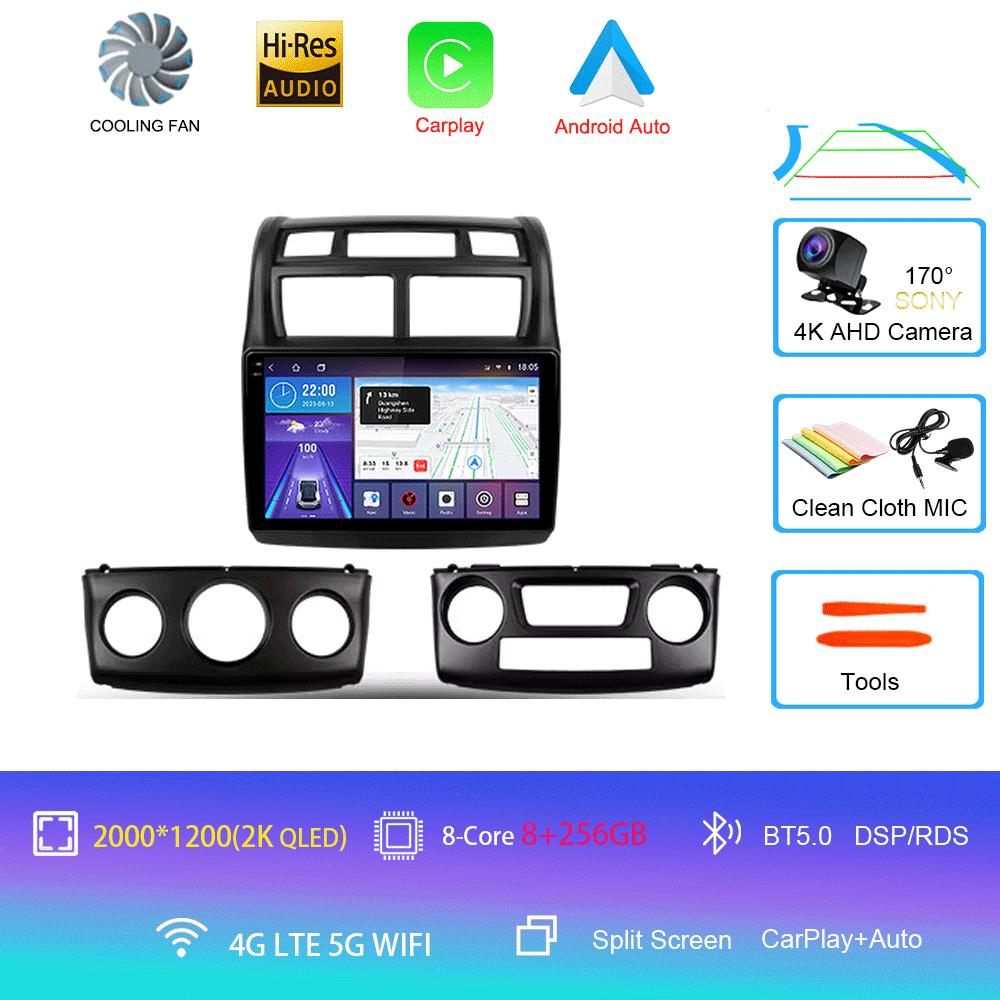 Car Radio Android 14 For Kia Sportage 2 2004 2005 2006 2007-2010 Navigation GPS Multimedia Video Player Stereo Wireless Carplay