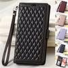 Chic Quilted Leather Phone Case for Samsung S26 S25 Edge S24 Ultra S23 FE S22 S21 S20 Plus Note20 Pocket Wallet Card Flip Cover