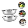 SEWOART 2-Piece Stainless Steel Wash Basin, Large Capacity, Flat Bottom, Washing Bowl for Vegetables, Rice, Fruits, Home Kitchen Accessories, Stackabl