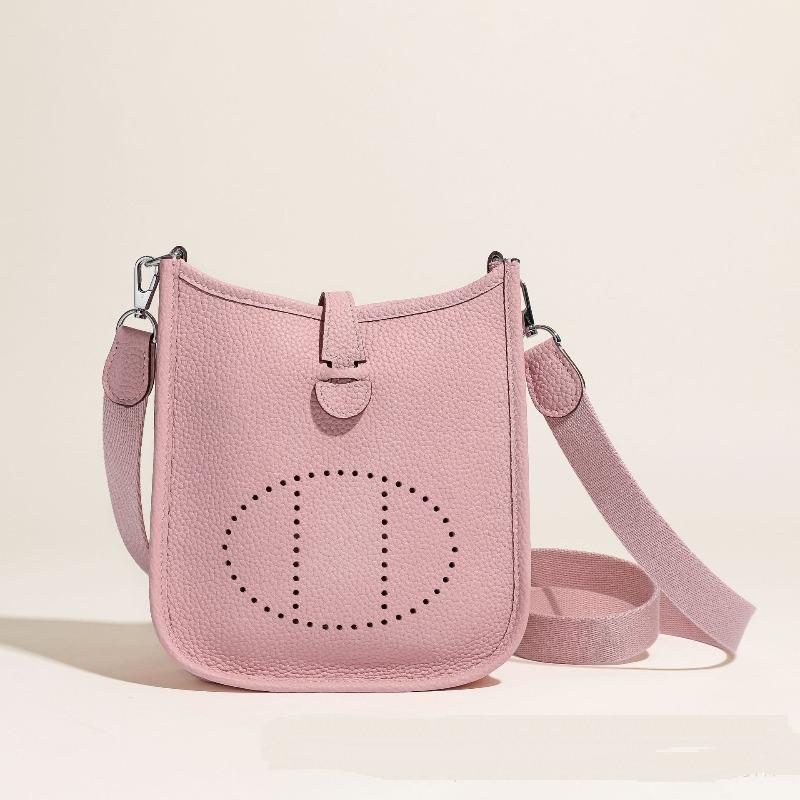 

Новая высококачественная кожаная сумка-ведро Evelyn Mini TOGO, одно плечевая женская сумка через плечо из коровьей кожи 22x9x23cm розовый