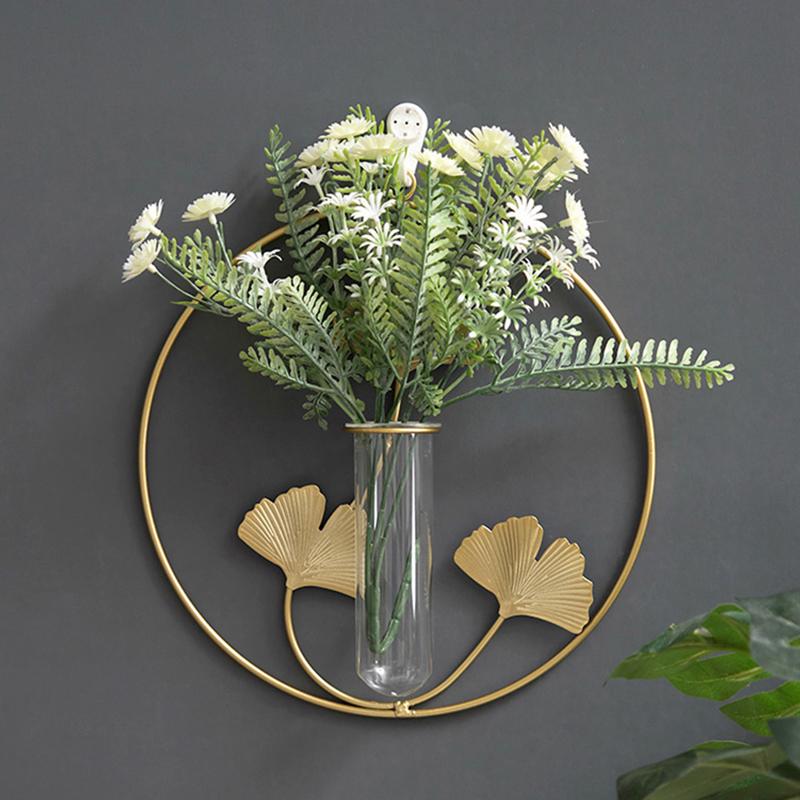 Artistic Background Crafts Wall Hanging Vases Wall Dry Flowers Ornaments Iron Home Decorations