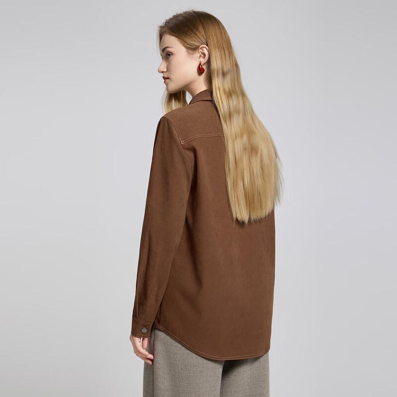 Women's Polo Collar Long Sleeve Corduroy Shirt