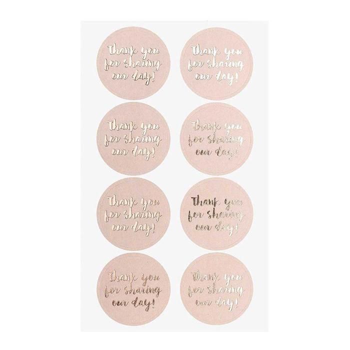 4 feuilles d'autocollants rose Our day