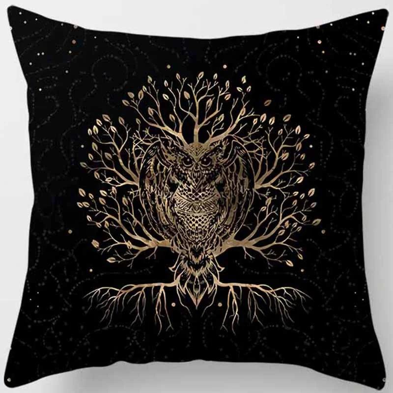 Dark World Tree Print Pillow Cover Home Decor Car Sofa Cushion