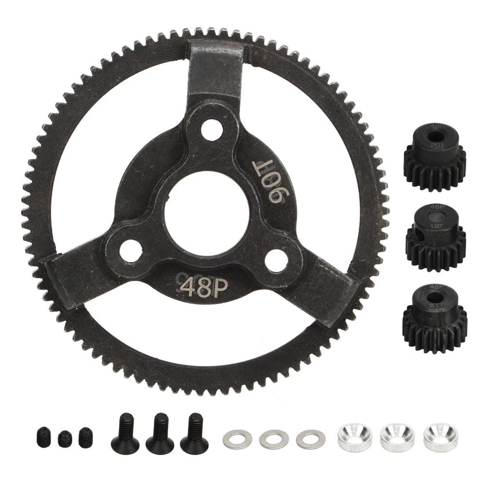 Balck Steel Pinion Gear Set Steel Upgrade Gear Gea Set for Traxxas 2WD 1/10 RC Car RC Car Upgrades