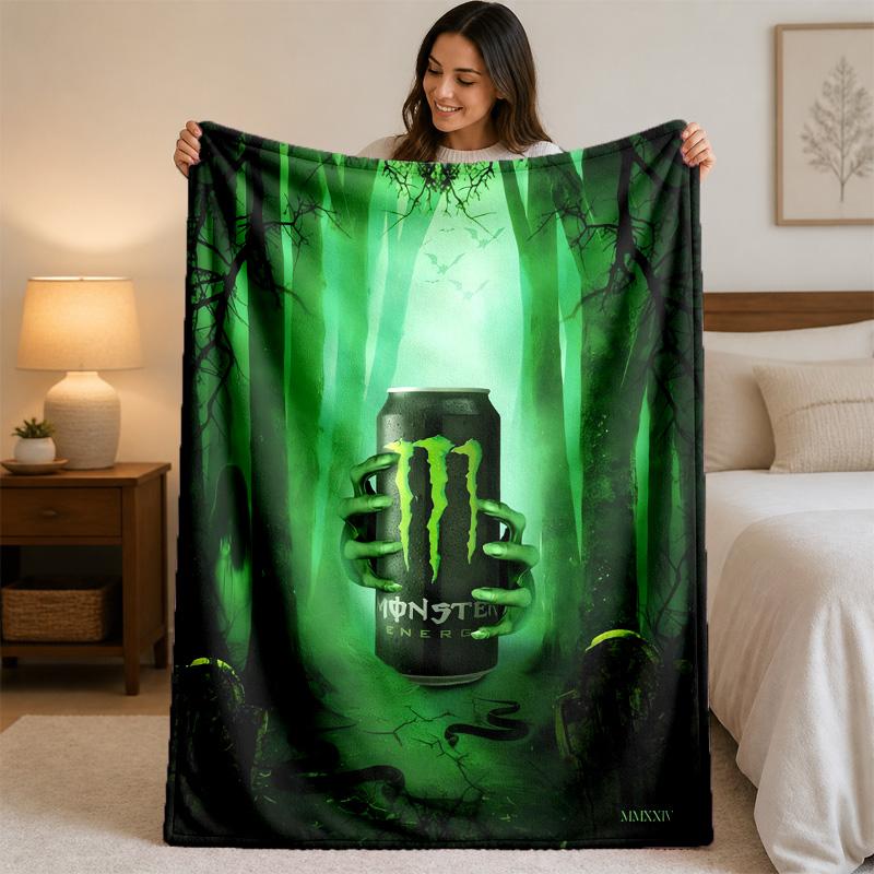 Coperta in Flanella Stampata Monster Energy Morbida Calda Coperta Plaid in Peluche Per Letto Divano Divano Uso Domestico Interno