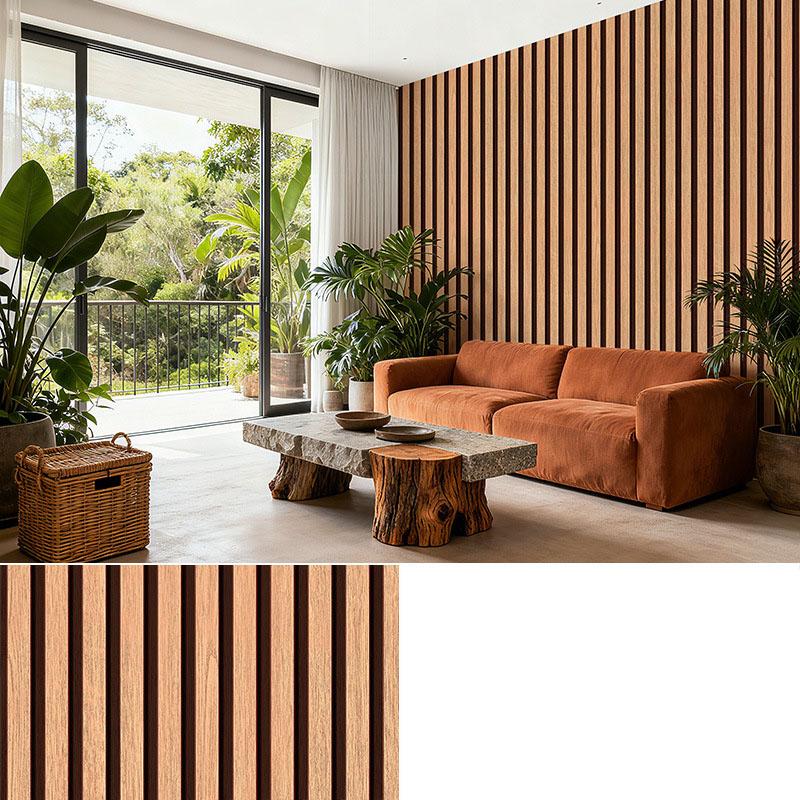 Self Adhesive Grille Wallpaper3D Fluted Wall Panel Sticker, Peel and Stick PVC Wallpaper for Living Room TV Background, Bedroom Wall Decor