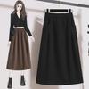 280g Women's High-Waist Imitation Cotton Skirt - Autumn/Winter, Plus Size, Slim Fit for Moms and Curvy Figures