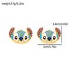 Cute Stitch Cartoon Pendant Necklace Jewelry Personality Sweater Chain with Filled Rhinestones for Women Gift