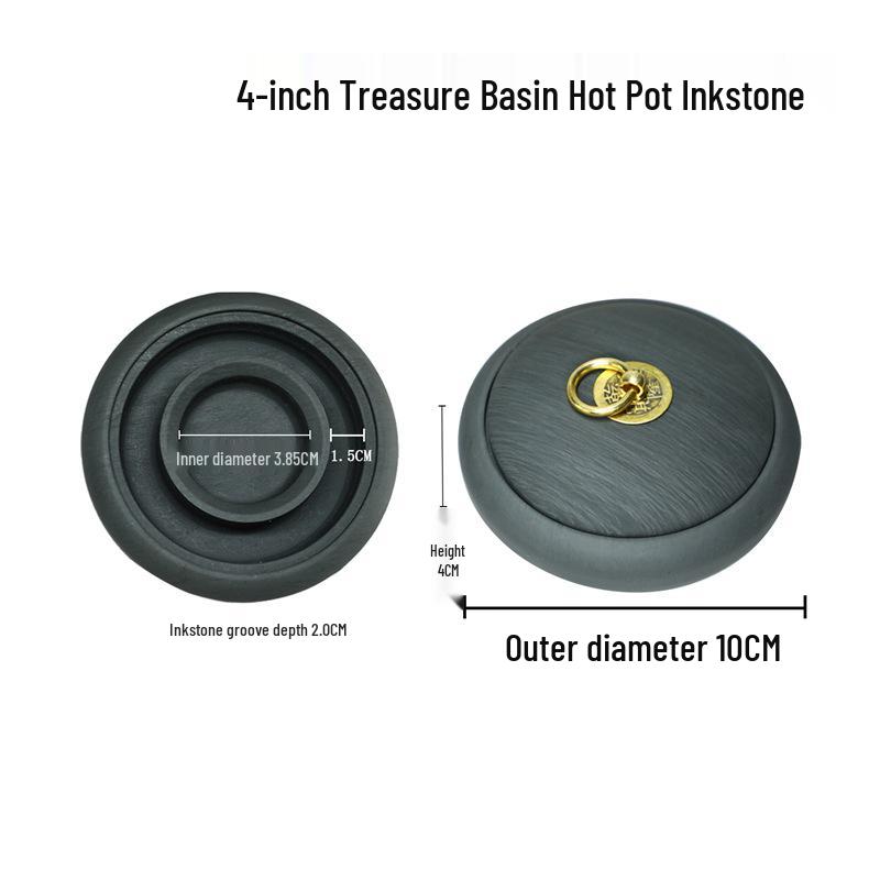 Thickened Inkstone Hot Pot with Lid for Calligraphy - Prevents Drying and Ideal for Grinding Ink
