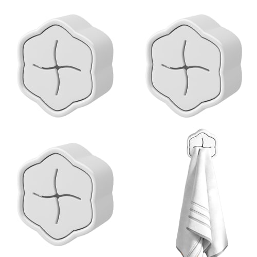 

Harukita Towel Holder, Towel Hanger, Towel Rack, Dishcloth Hanger, Storage, Adhesive, Wall Mounted, Easy Installation, White, Pack of 3