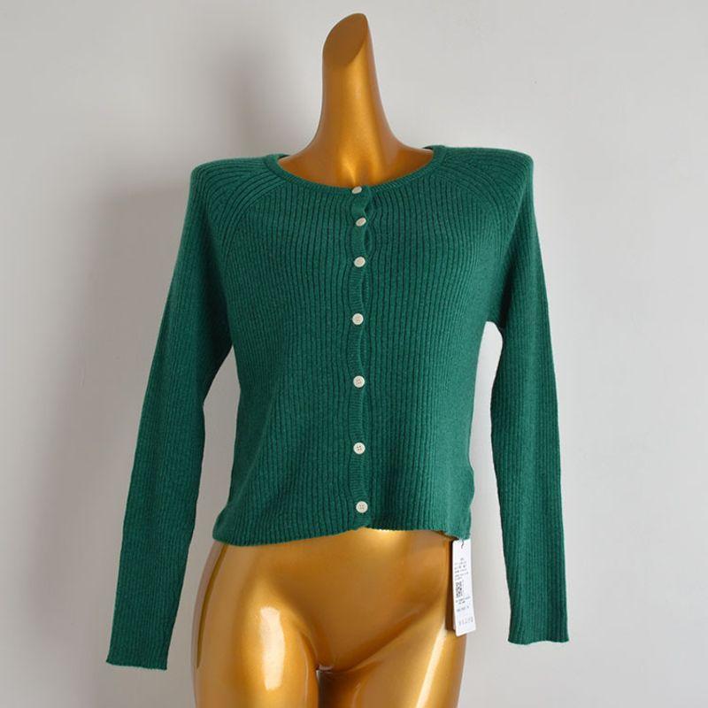 Spring & Fall New Arrival Fashion Pure Color Single-Breasted Long Sleeve Knitting Cardigan Women's Clothes Classic Style Loose Slimming Sweater Tops