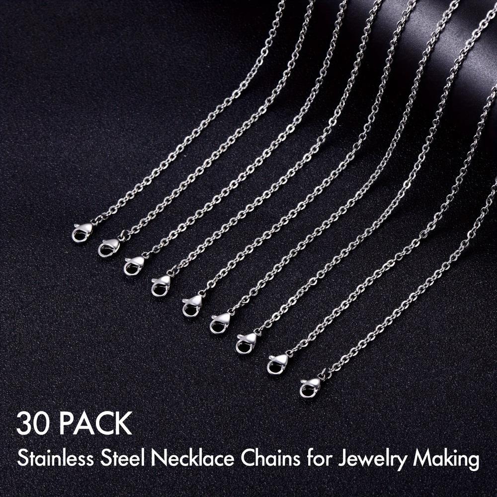 30/60 Flat Wire Chain Set. 1.5mm with lobster buckle for DIY elegant jewelry.