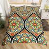 Floral Abstract Geometric King Duvet Cover Boho Exotic Bedding Set Colorful Retro Flower Comforter Cover Polyester Quilt Cover
