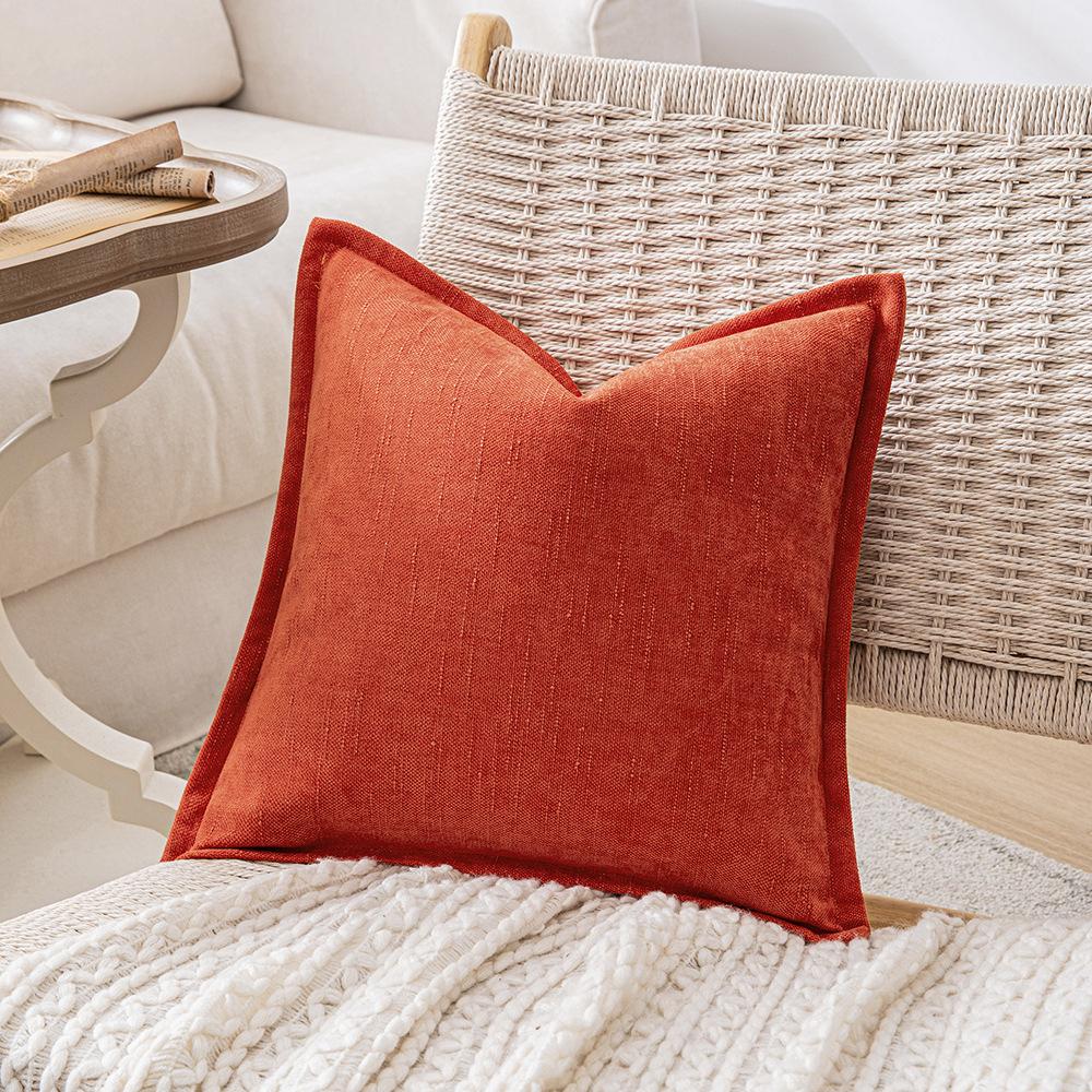 Ins Fengchenille Pillow Bamboo Joint Pattern Jacquard Cushion Internet Celebrity Super Thick Pillow Case Pressed on The Edge of The Sofa Bedside Back