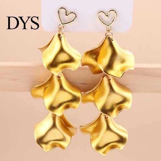 Women Vacation Earrings 1 Pair Hanging Flower Shape Bohemian Style Petal Tassel Hollow Heart Lady Ear Jewelry Prom Beach Dangle Long