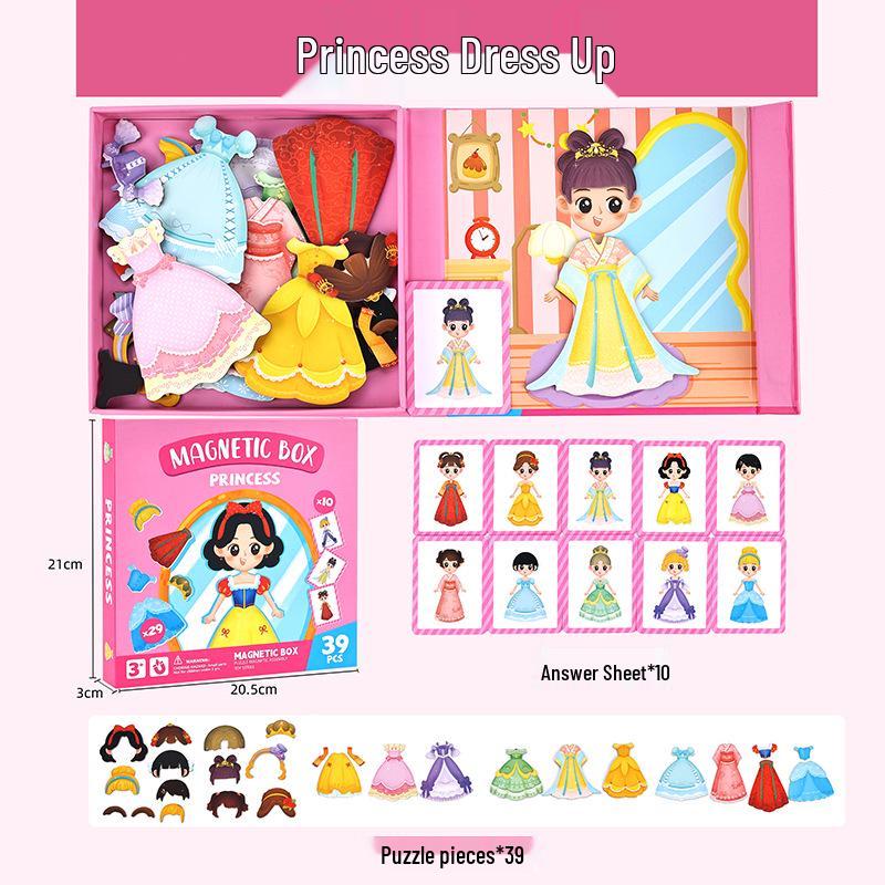 DIY Magnetic Dress-Up Toy: Character Face and Outfit Puzzle for Kids Ages 3-6