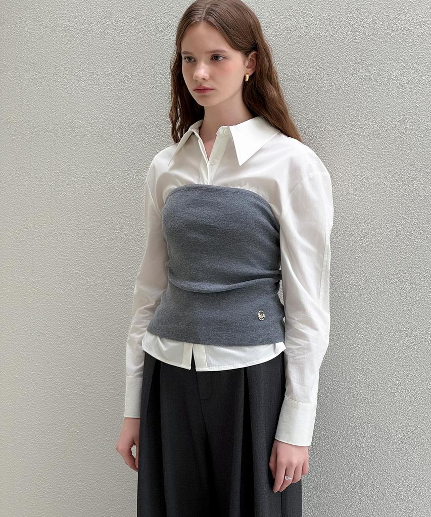 LAUTREDE MIN Bustier Layered Knit Top