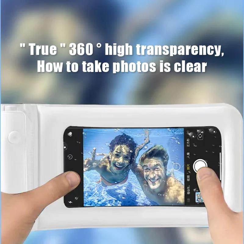 Universal Waterproof Floating Airbag Phone Pouch – Swim Beach Case Suit for iPhone 16 15 14 13 12 11 Pro Max, Samsung Ultra More