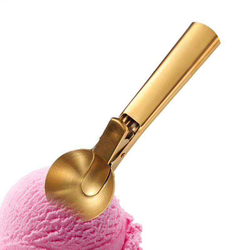 Stainless Steel Ice Cream Scoop With Trigger Ergonomic Food Dispenser Dualpurpose Gadgets For Commercial Kitchen Home Use