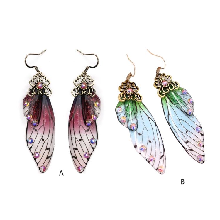Cicada Wing Dangle Earring Butterfly Wing Hook Earring Insect Earring for Summer
