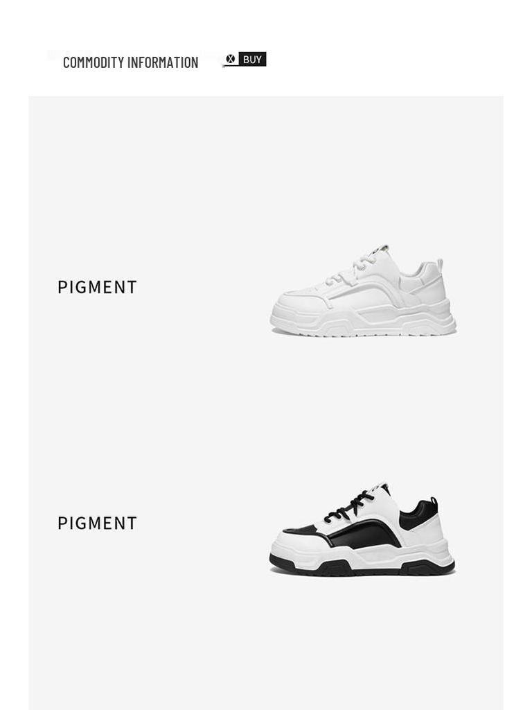 2025 Spring Men's Breathable White Trendy Thick Sole Skate & Casual Dad Shoes