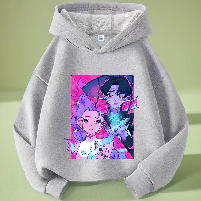 Kpop Demon Hunters Hoodies Girls Boys Long Sleeve Casual Fashionable Cute Colorful Printed Patterns Comfortable Soft Kids Hoodie