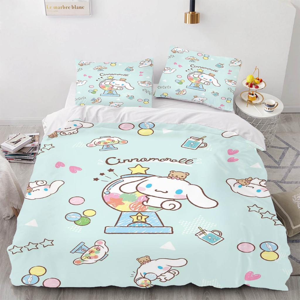 Cinnamoroll MINISO Sanrio Bedroom Children'S Bedding Set Duvet Cover Comforte Queen With Pillowcase Christmas Gifts Home