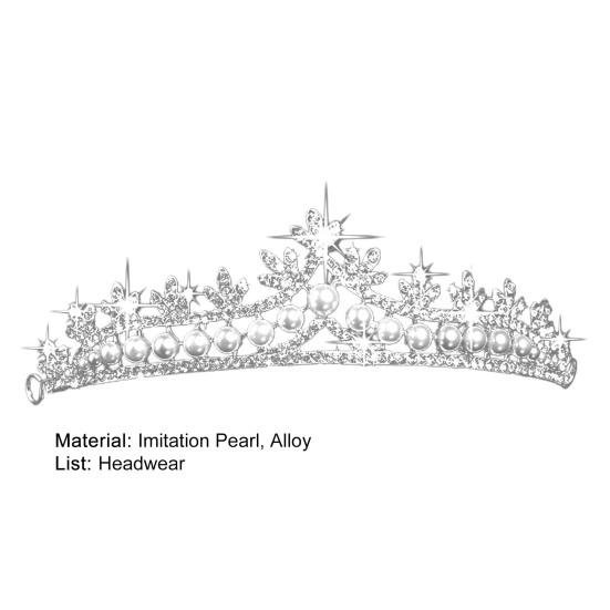 Damen Diademe Glänzend Exquisite Handwerkskunst Legierung Kunstperlen Blätter Strass Krone Haar Accessoires