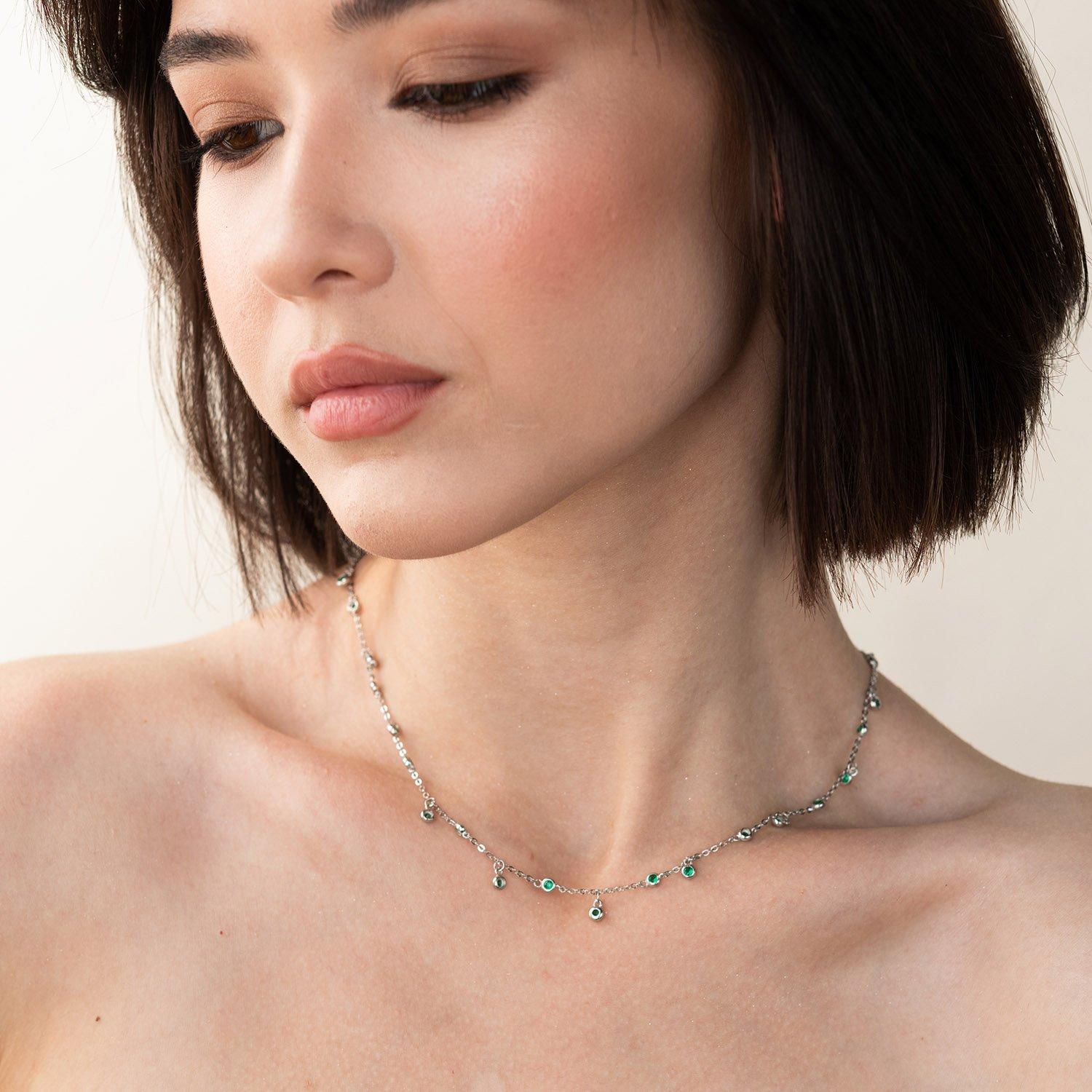 

Срібна каблучка з фіанітами. 46 срібний