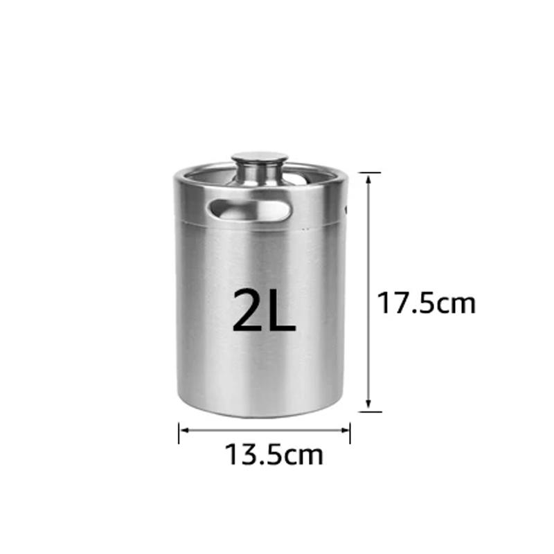 2/3,6/4/5L Growler in Acciaio Inossidabile per Birra, Mini Fusto Growler per Sistema Dispenser Birra Artigianale, Birrificazione Fai da Te