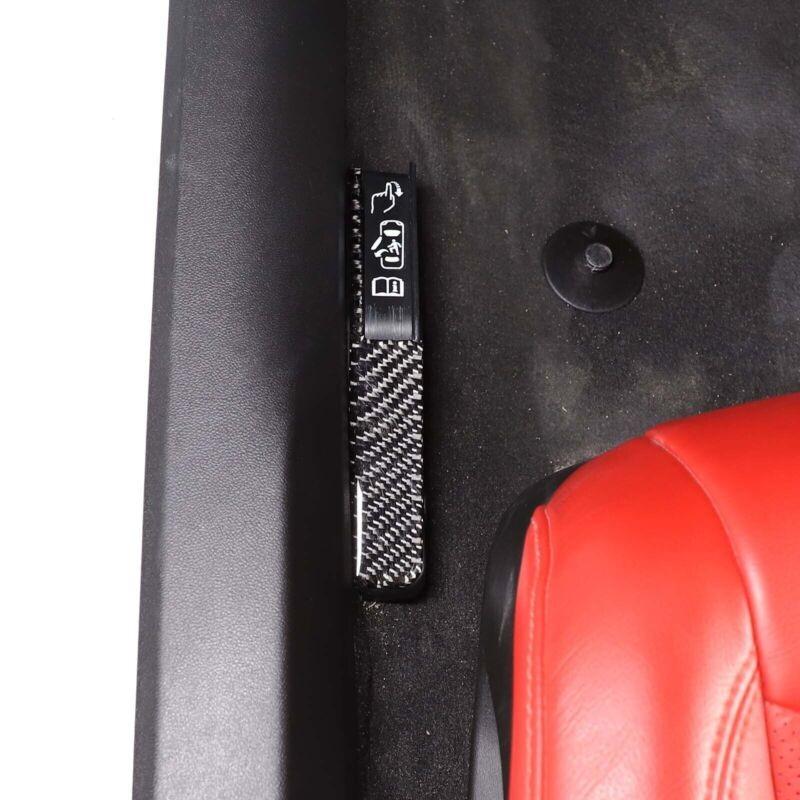 Carbon Fiber Emergency Door Lock Switch Sticker Trim For Corvette C8 -