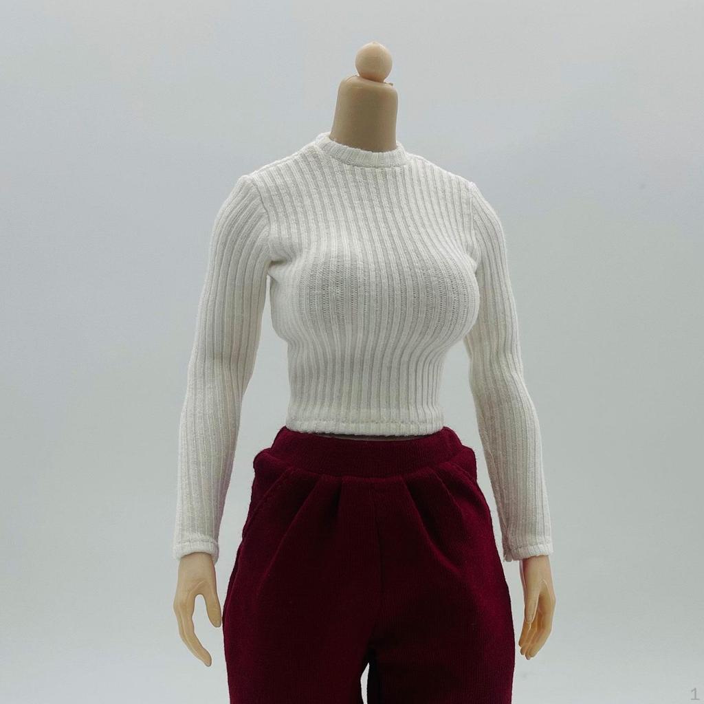 1/6 Long Sleeve Tops Doll Clothing Action Figure Clothes Miniature Casual for 12 Inch