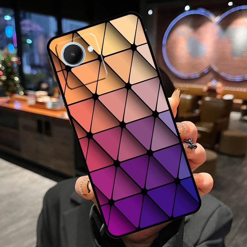 Geometric Abstract Crystal Case For Realme 14 Pro Plus 13 12 11 15 GT6 GT7 Pro C55 C51 C35 C53 C61 C65 C67 C63 C71 C75