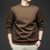 Spring & Autumn Men's Versatile Long-Sleeve Round Neck Solid Color Casual Hoodie - Fashion T-Shirt for Middle-Aged & Young Men