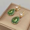 Luxus Party Ohrringe für Frauen 2023 Neue Mode Grün Zirkonia Tropfen Ohrring Hochzeit Engagement Schmuck Zubehör