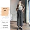 Real Shot 2026 Autumn/Winter Women's Plus Velvet High-Waisted Cropped Woolen Trousers - Straight, Narrow, or Wide Leg Styles