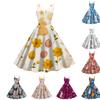 Women's Casual Fashion Valentine's Day Printed Off-Shoulder Sleeveless Dress