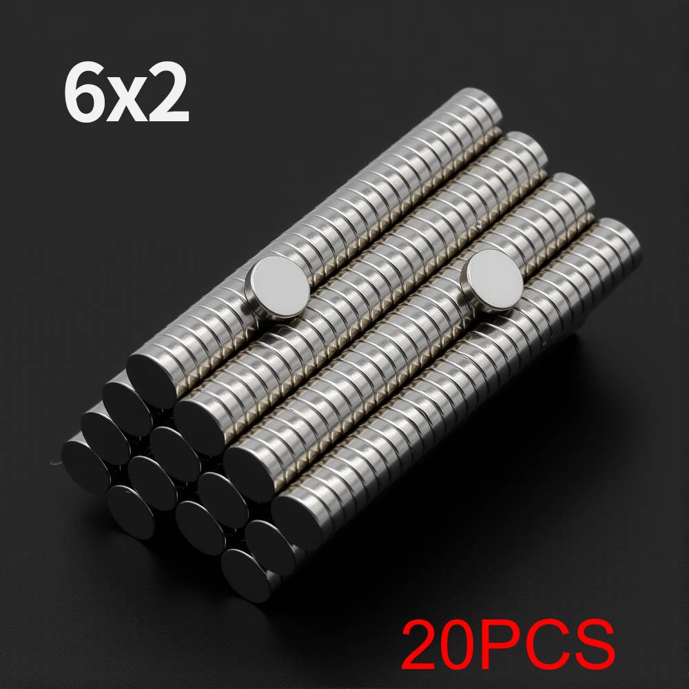 

6x2mm Powerful Neodymium Magnet N35 NdfeB Permanent Magnetic imanes Round Super Strong Fridge Magnets DIY