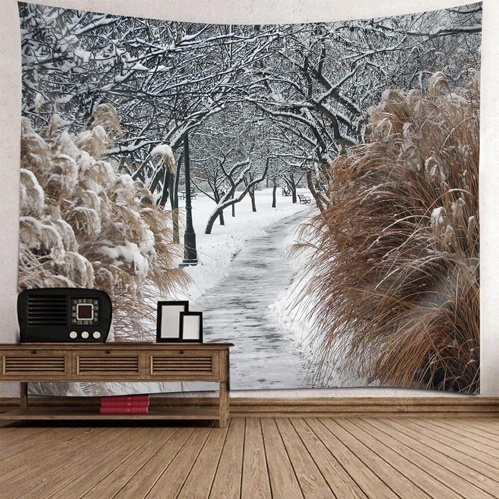 Winter Snowy Forest Wall Hanging Tapestry  Christmas Tree Wall Hanging Tree Wall Hanging Gorgeous Christmas Tree Fireplace Gifts