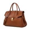 2024 Autumn/Winter Women's Retro Leather Large Capacity Commuting Tote Briefcase