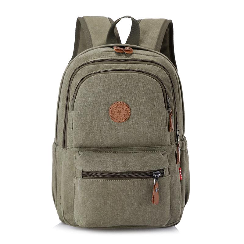 Korean Version Trendy Backpack Casual Canvas Backpack Unisex Travel Computer School Bag Large Capacity Retro Student Backpack